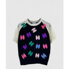 샤넬 로고 니트 상의