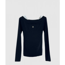 샤넬 로고 니트 상의