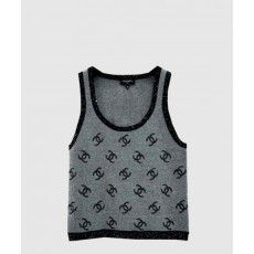 샤넬 프린트 니트 톱