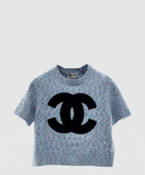 샤넬 로고 니트 상의