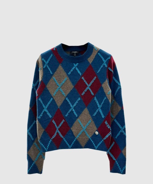 샤넬 로고 니트 상의