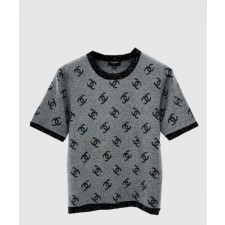 샤넬 프린트 니트 톱