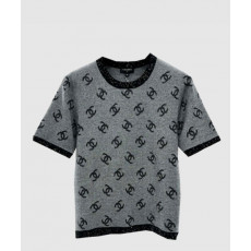 샤넬 프린트 니트 톱