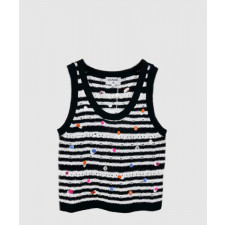 샤넬 프린트 니트 톱