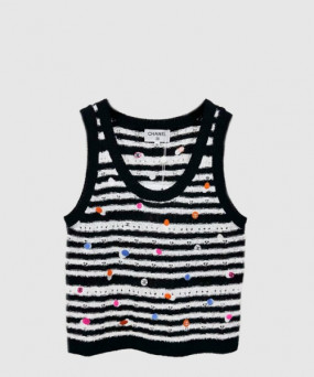 샤넬 프린트 니트 톱