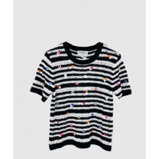 샤넬 프린트 니트 톱