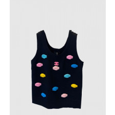 샤넬 로고 민소매 톱