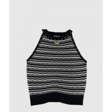 샤넬 로고 나시 톱