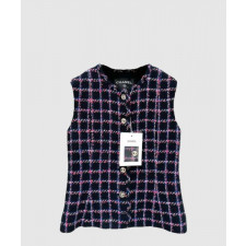 샤넬 프린트 민소매 재킷