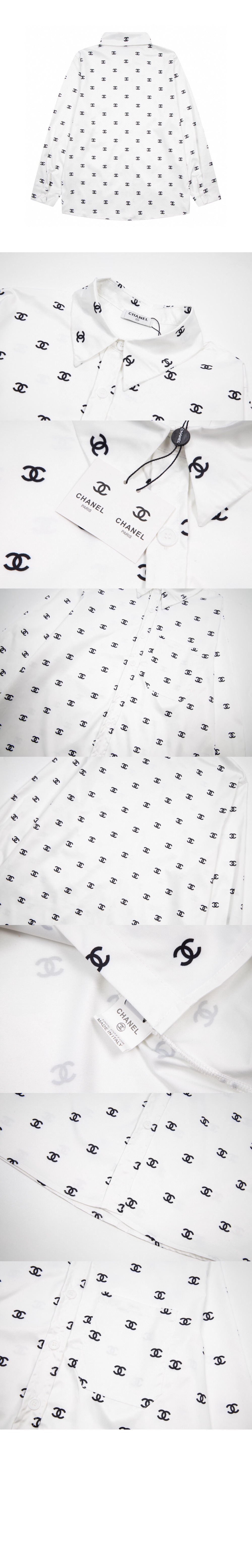 샤넬 로고 도트 셔츠