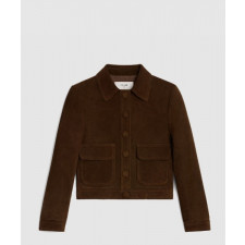 셀린느 스트레이트 컷 블루종 재킷 스웨이드