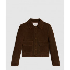 셀린느 스트레이트 컷 블루종 재킷 스웨이드