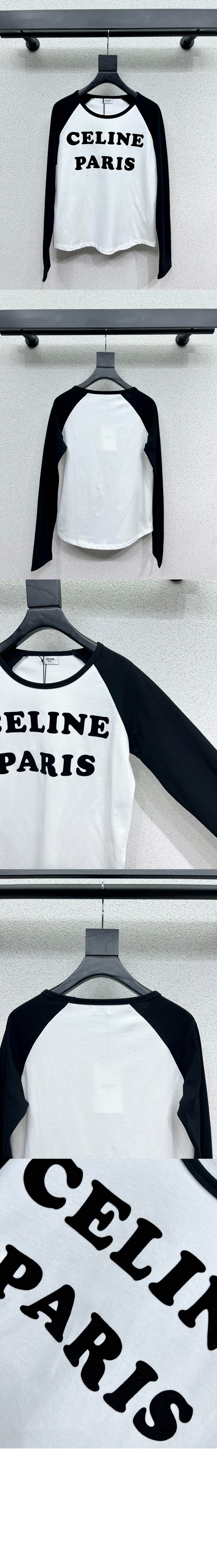 셀린느 로고 레글런 긴팔 티셔츠