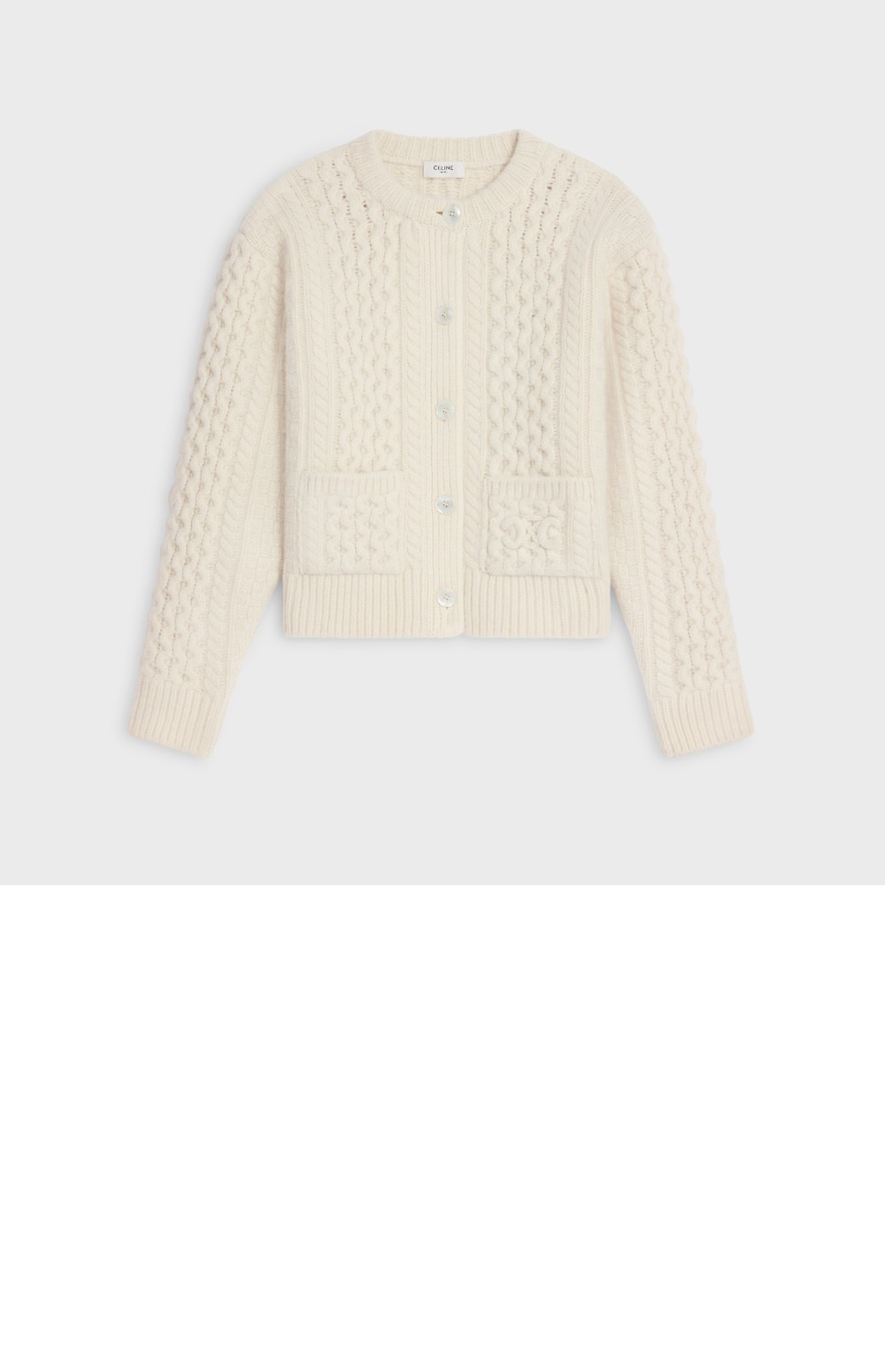 셀린느 트리옹프 가디건 아란 울