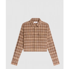 셀린느 체크 패턴 울 크롭 자켓