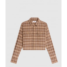 셀린느 체크 패턴 울 크롭 자켓