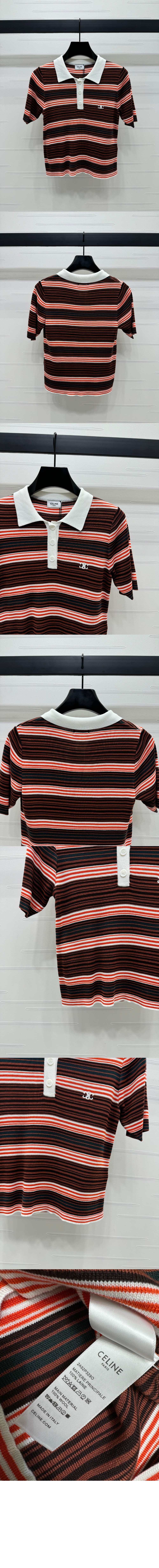 셀린느 트리옹프 크롭 폴로 셔츠