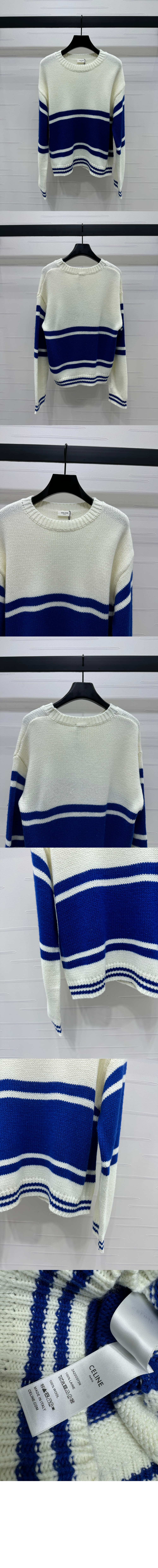 셀린느 스트라이프 크루넥 스웨터