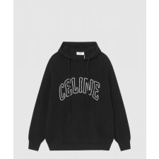 셀린느 후드 스웨터 리브드 울