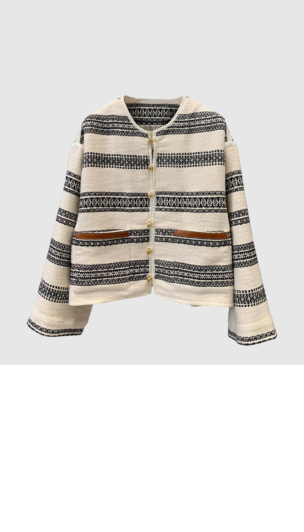 셀린느 바하 가디건 스트라이프 트위드