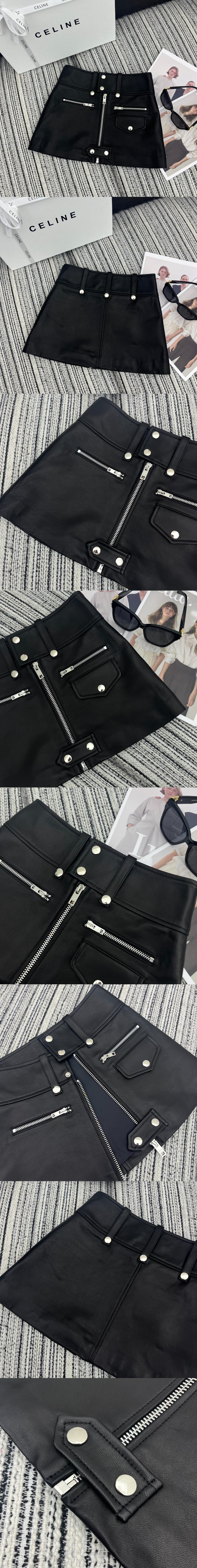 셀린느 미니 스커트 소프트 램스킨