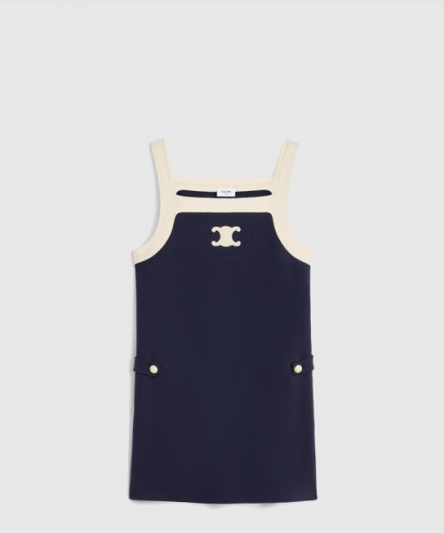 셀린느 울 저지 미니 드레스