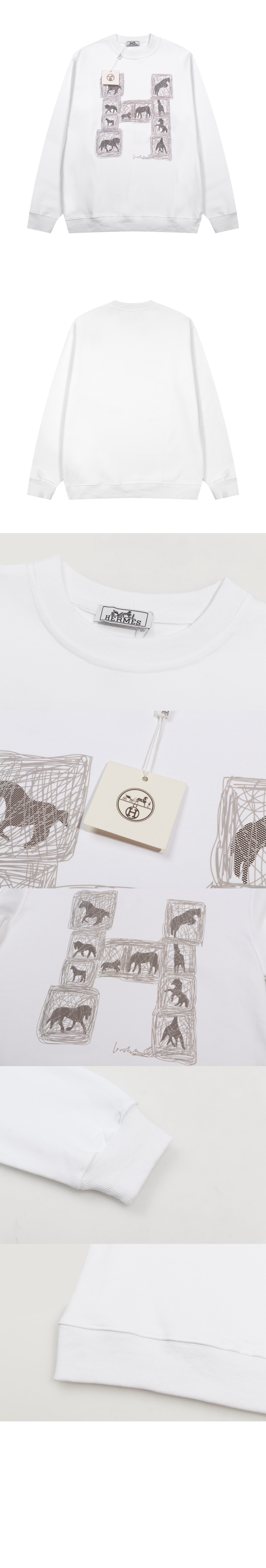 에르메스 플라워 코튼 톱