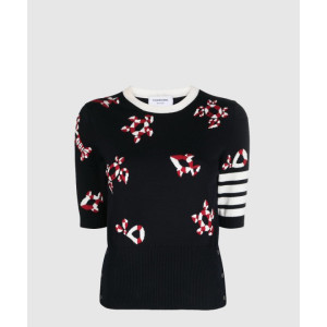 톰브라운 프린트 니트 톱