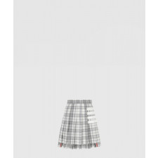 톰브라운 로고 체크 스커트
