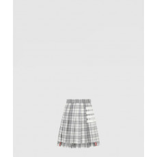 톰브라운 로고 체크 스커트