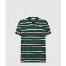 프라다 스트라이프 라일 코튼 티셔츠