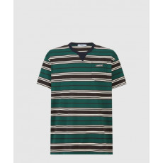 프라다 스트라이프 라일 코튼 티셔츠