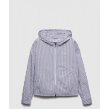 프라다 스트라이프 포플린 블루종 재킷