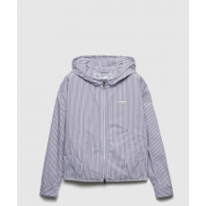 프라다 스트라이프 포플린 블루종 재킷