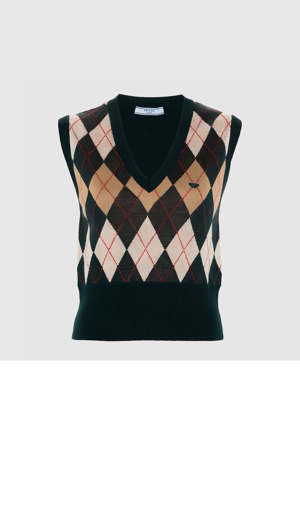 프라다 아가일 조끼