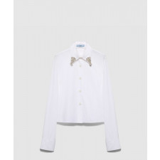 프라다 자수 포플린 셔츠