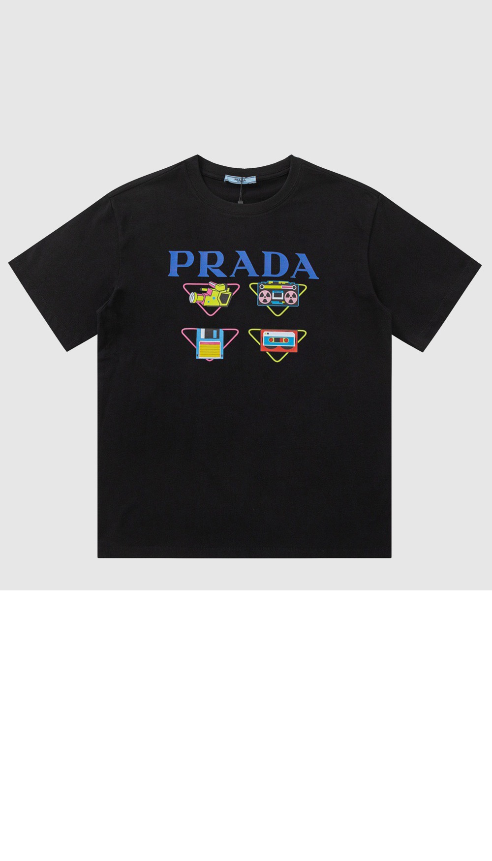 프라다 플라워 코튼 톱