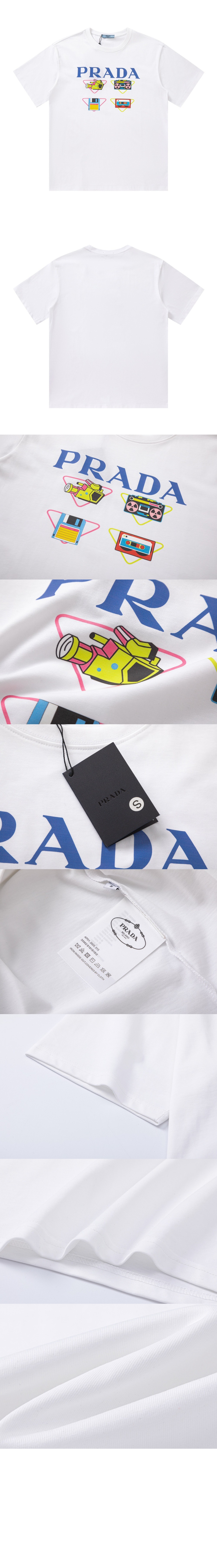 프라다 플라워 코튼 톱