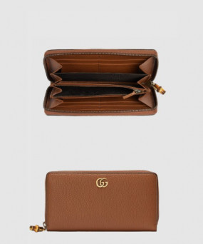 구찌 장지갑 대나무 더블 G 지퍼 지갑 739499