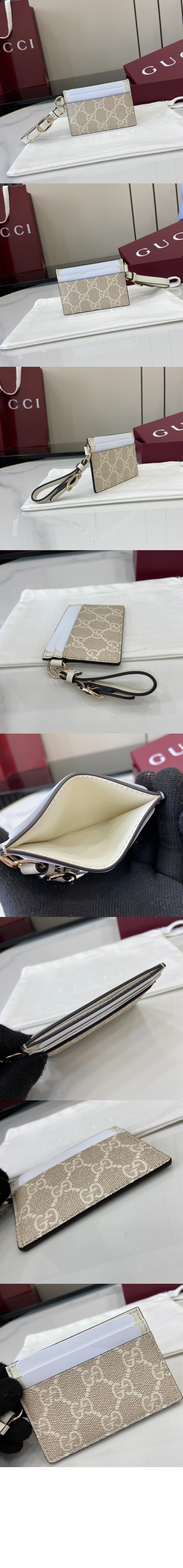 구찌 GG 엠블럼 스트랩 카드 케이스 819121