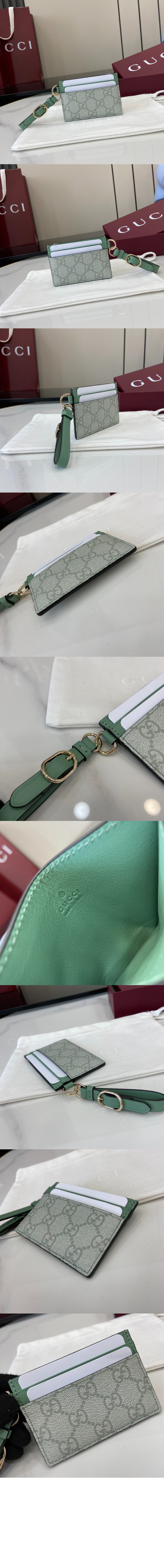 구찌 GG 엠블럼 스트랩 카드 케이스 819121