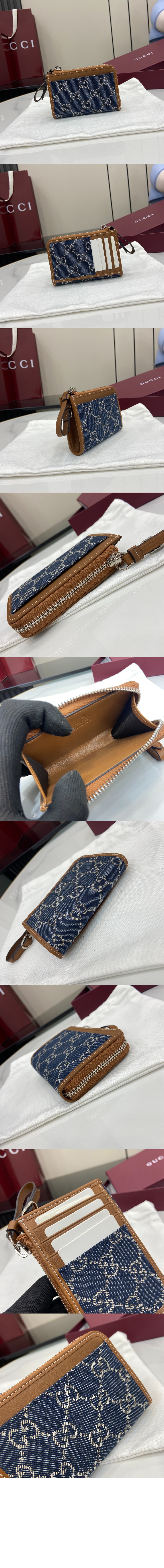 구찌 GG 엠블럼 지퍼 카드 케이스 821804