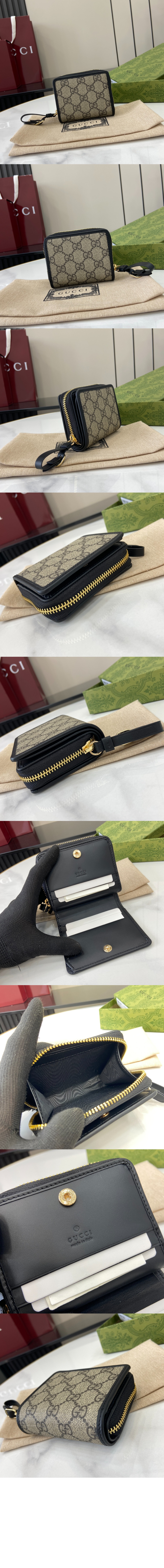 구찌 GG 엠블럼 지퍼 미니 지갑 819131