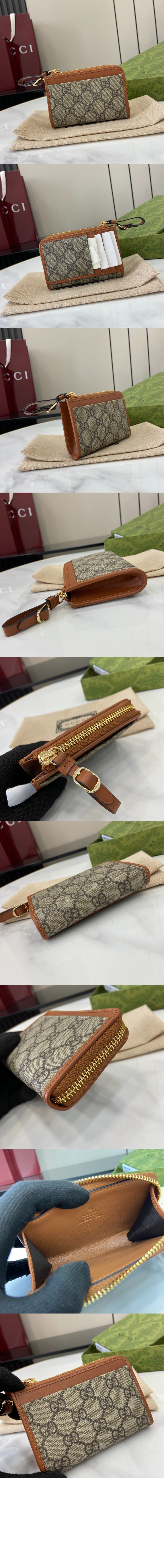 구찌 GG 엠블럼 지퍼 카드 케이스 821804