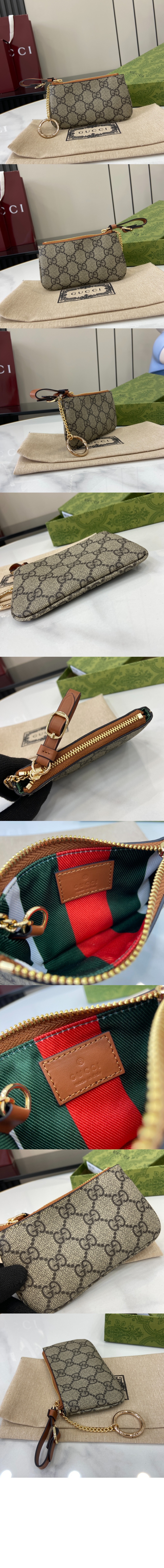 구찌 GG 엠블럼 캔버스 키 케이스 819113