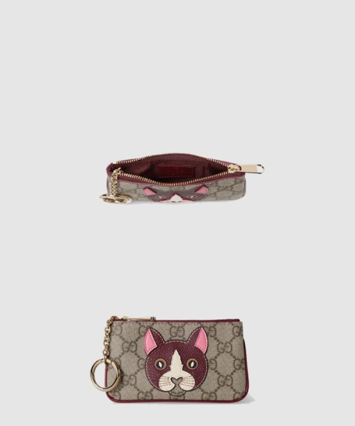 구찌 고양이 디테일의 GG 키 케이스 818768