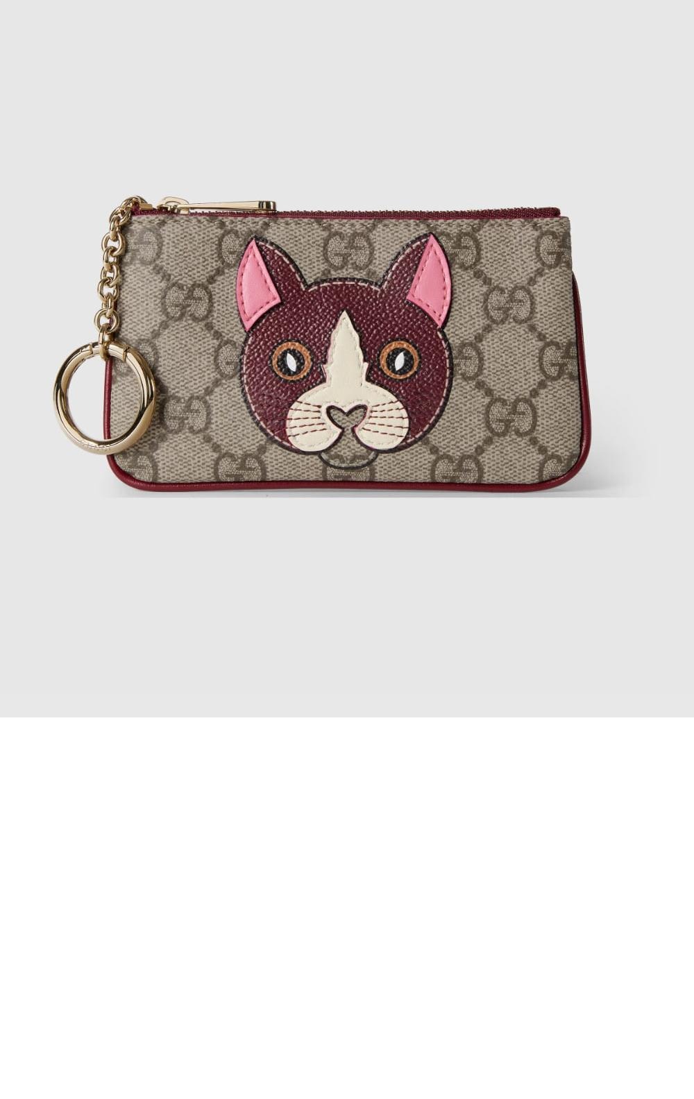 구찌 고양이 디테일의 GG 키 케이스 818768