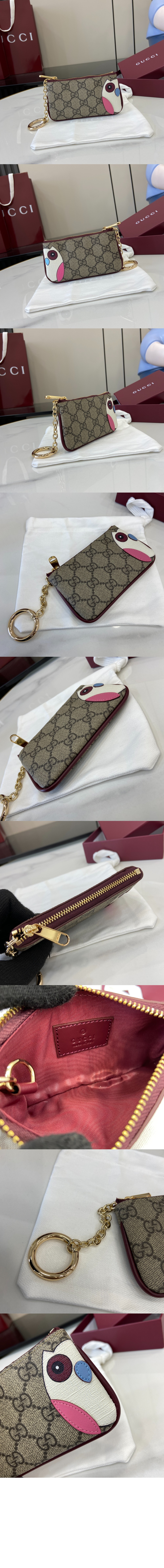 구찌 고양이 디테일의 GG 키 케이스 818768