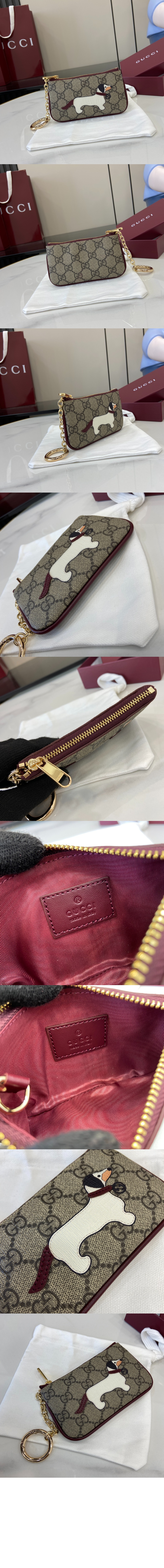 구찌 고양이 디테일의 GG 키 케이스 818768