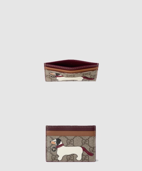 구찌 판다 디테일의 바이컬러 GG 카드 케이스 818769